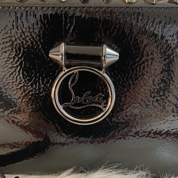 CHRISTIAN LOUBOUTIN VINTAGE TRASHMIX PATENT SPIKES MINI RUBYLOU BAG - Picture 6 of 15